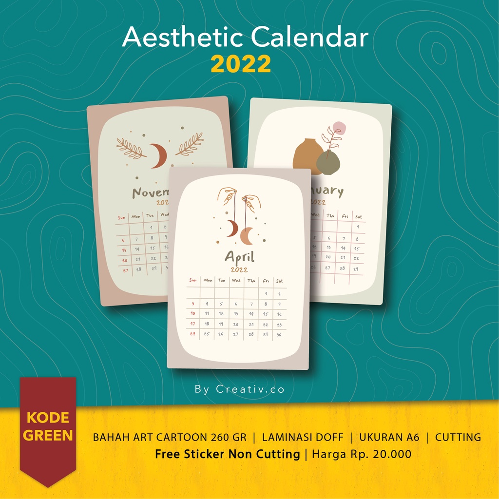

KALENDER AESTHETIC 2024 GREEN [KALENDER MURAH] [KALENDER TEMPEL] [KALENDER DINDING]