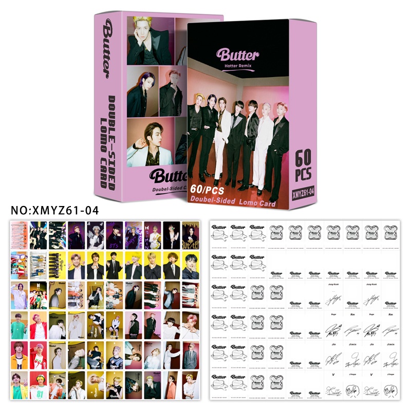 60pcs / Kotak Kartu Foto BlackPink BTS 2021 Mentega Permision to Dance Album LOMO