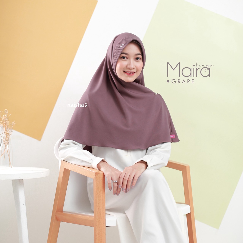 Naisha Official - Maira Bergo Pad Syar'i Instan Daily Khimar Muslimah-Grape
