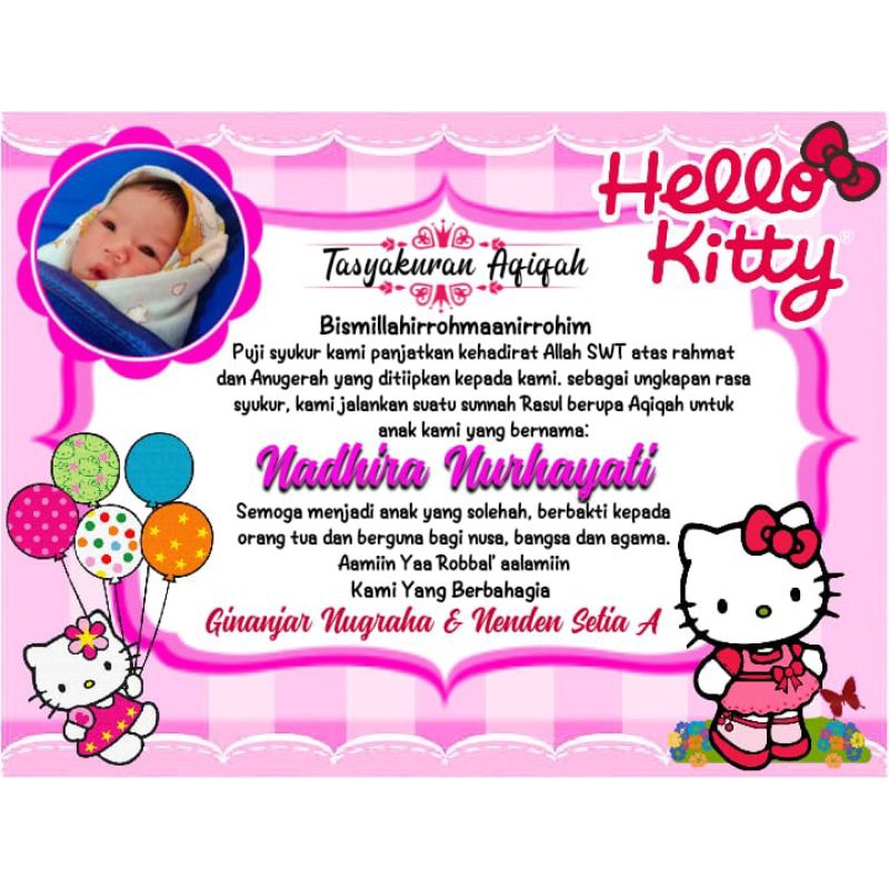 

STIKER LABEL NASI BOX ACARA TASYAKURAN AQIQAH/ULANG TAHUN KARAKTER HELLO KITTY