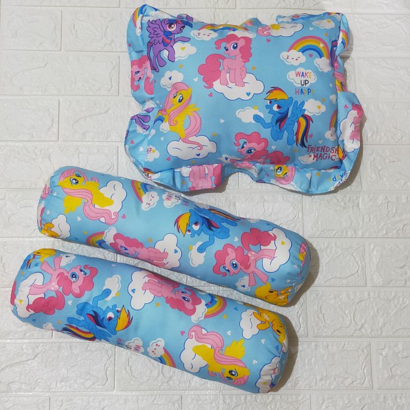 Set Bantal Guling Bayi Isi Dacron Empuk Halus Bahan Katun Lembut Baby Pillow Murah