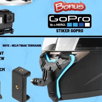 Mounting Helm Strap Bracket Motovlog Action Cam HP Holder Helm Strap Chin Mounting Dagu Gopro