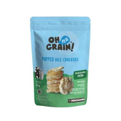 OHMA GRAIN! Popped Rice Crackers [ HOKKAIDO MILK ] 50gr