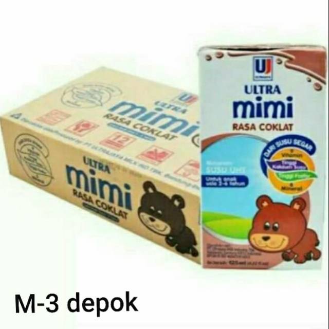 

Susu Ultra Mimi rasa coklat ukuran 125 mili isi 40 pcs per karton