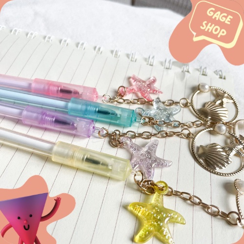 

pulpen gel gantungan bintang laut (4/8/12 pcs) pena tinta hitam kebutuhan sekolah anak alat tulis pen lucu imut bolpen unik fancy keren bisa COD termurah import