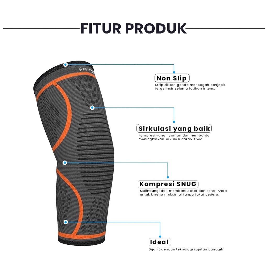 ☛TK☚ R551 Deker Lutut Olahraga Kneepad Elastis Nylon Sport Compression Knee Pad Support Brace