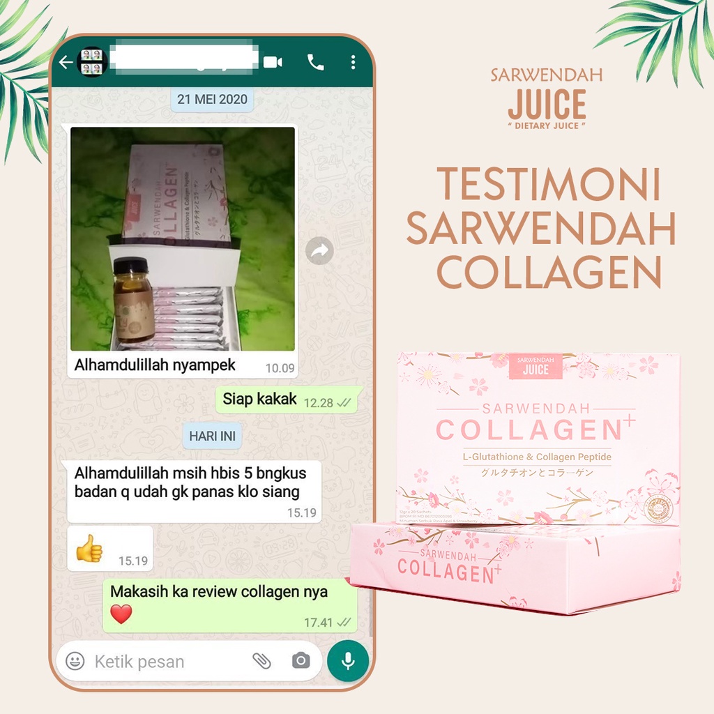 SARWENDAH COLLAGEN BPOM HALAL MINUMAN MENCERAHKAN KULIT / MENGURANGI KERUTAN JERAWAT WAJAH / MEMBUAT KULIT AWET MUDA &amp; KENYAL / ANTI AGING / MENGHILANGKAN FLEK &amp; BEKAS LUKA / MENGURANGI PENUAAN DINI / MEMUTIHKAN BADAN &amp; WAJAH