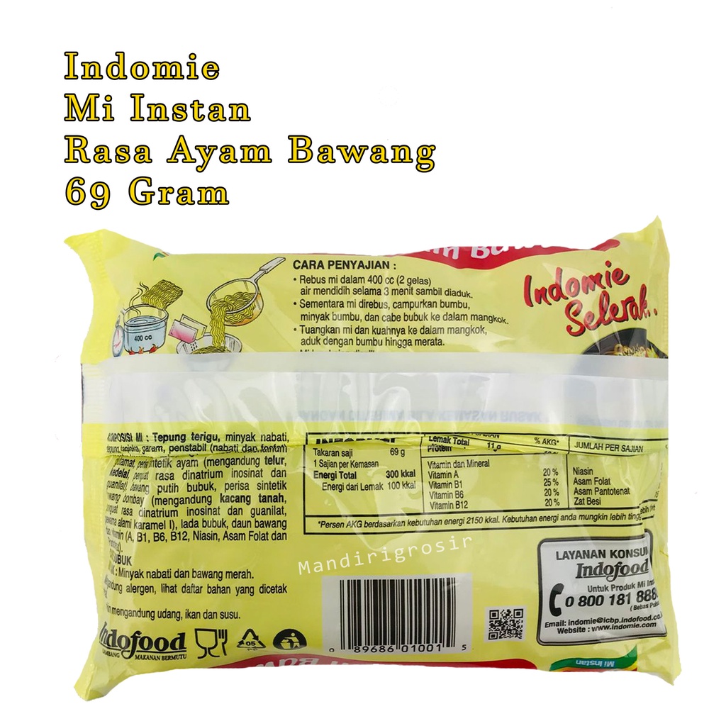 Mie Instan * Indomie * Ayam Bawang * 69g