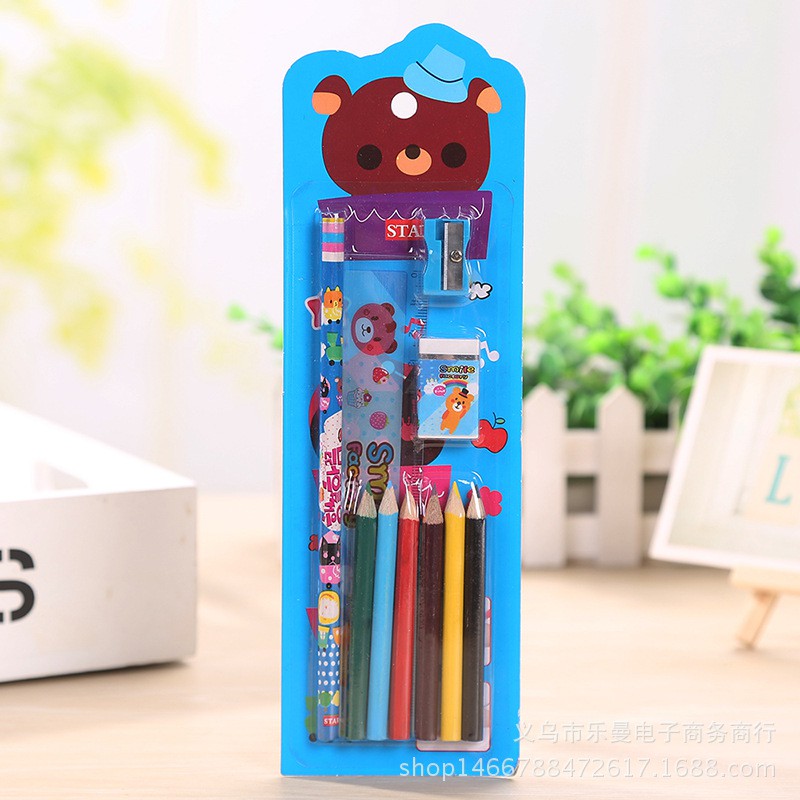 Set Alat Tulis Anak Pensil Warna Anak Karakter Lucu Murah Produk Import h103 Al B9