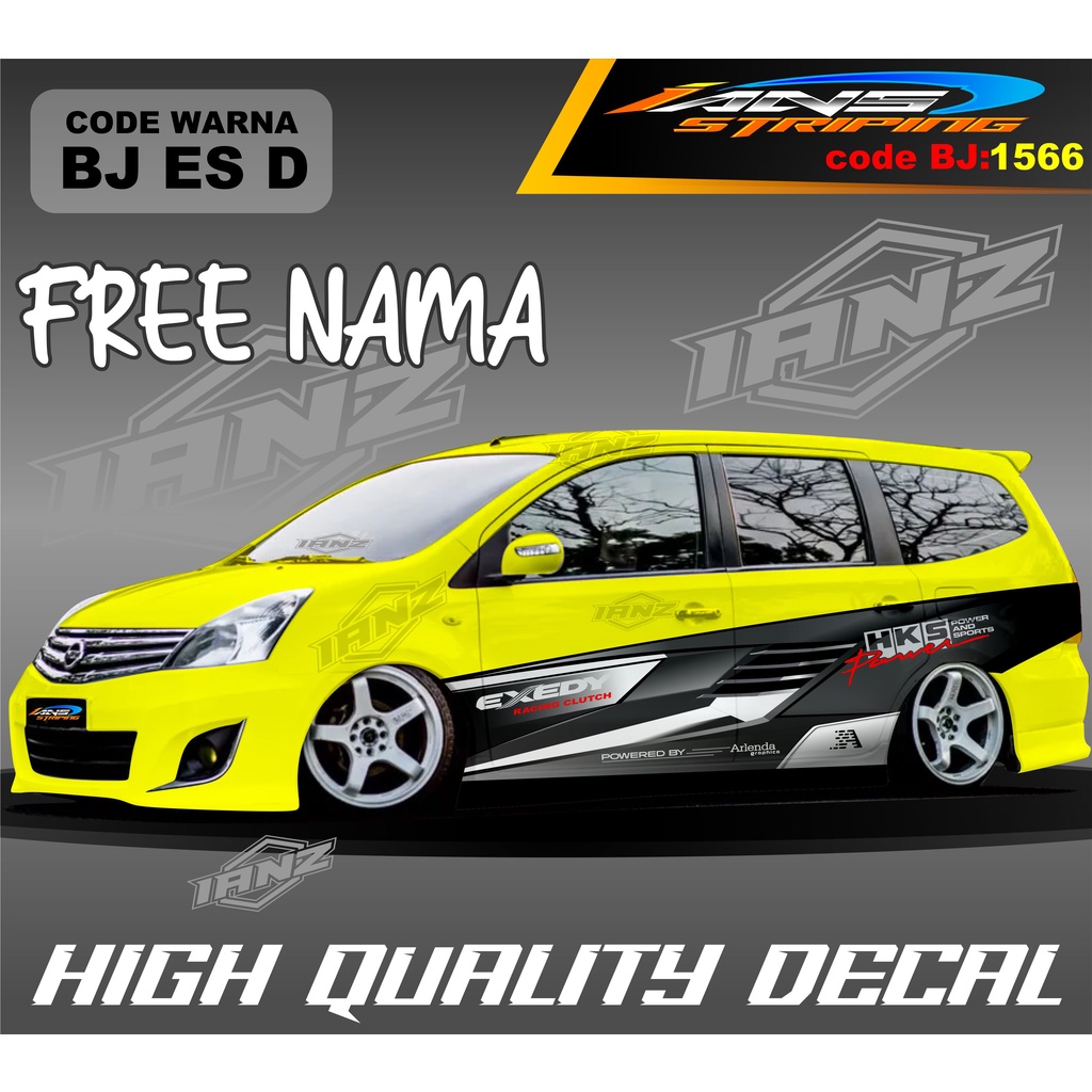 VARIASI STIKER MOBIL GRAND LIVINA AVANZA XENIA / STIKER BODY SAMPING MOBIL / STIKER MOBIL PAJERO SPORT