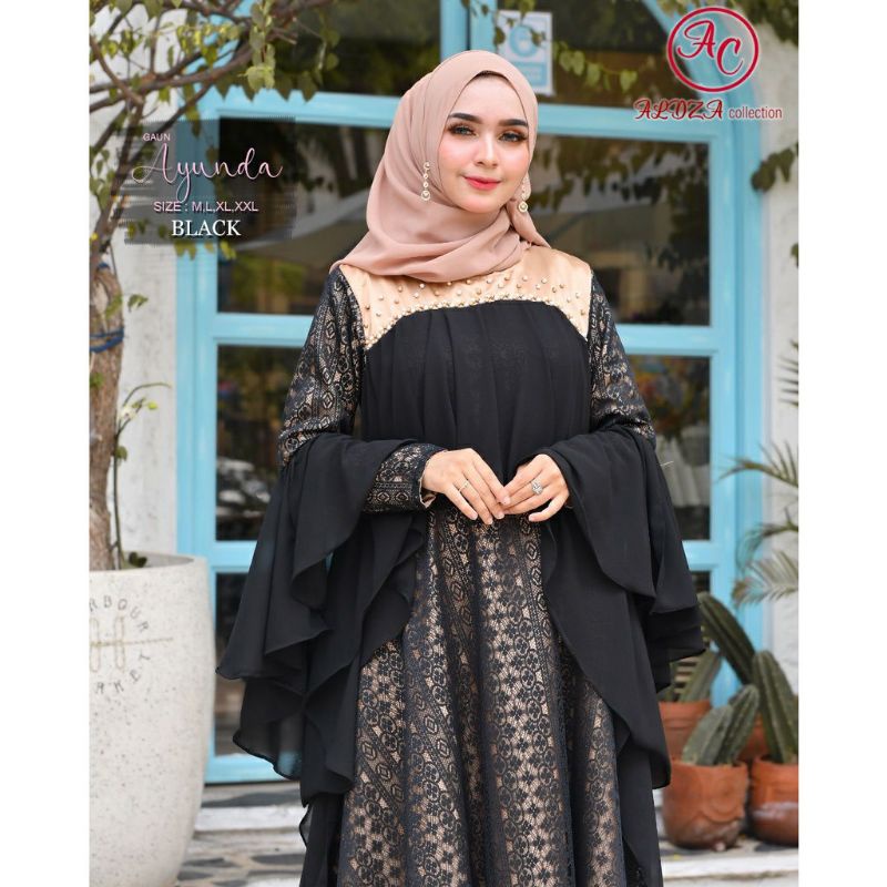 GAUN MEWAH AYUNDA / GAMIS BRUKAT PREMIUM / GAMIS PESTA / DRESS PARTY WANITA / OUTFIT BAJU PESTA KEKINIAN / AC