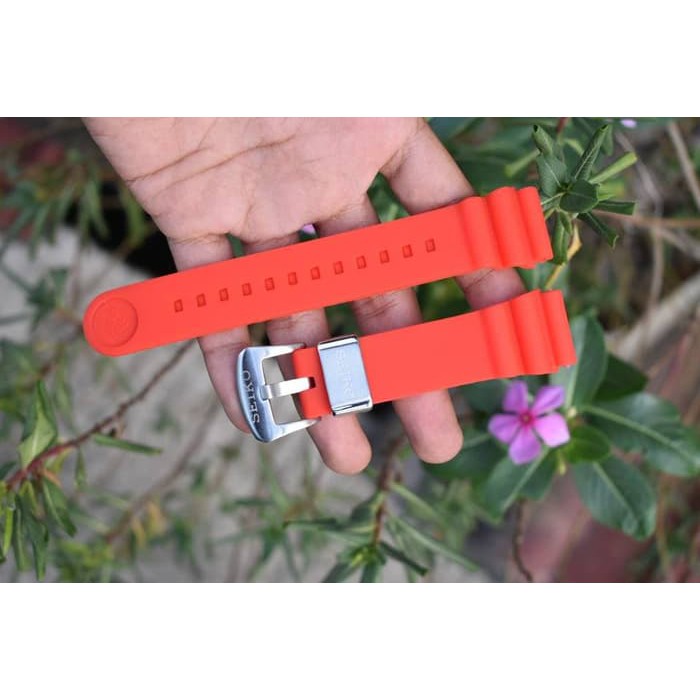 Tali jam tangan strap seiko Diver SKX007 merah rubber watch 22mm