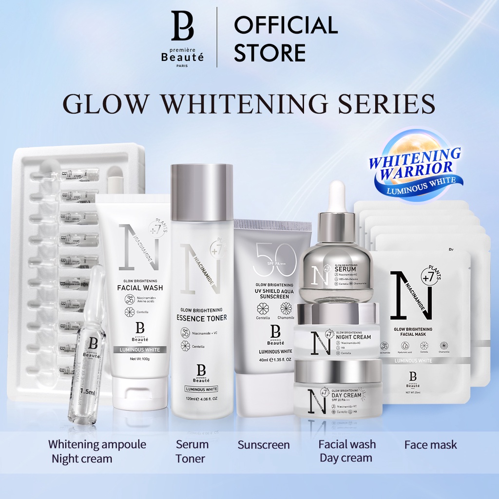 Premiere Beaute Glow Whitening Series All Skincare Produk Packet Skincare Series Serum Essence Toner