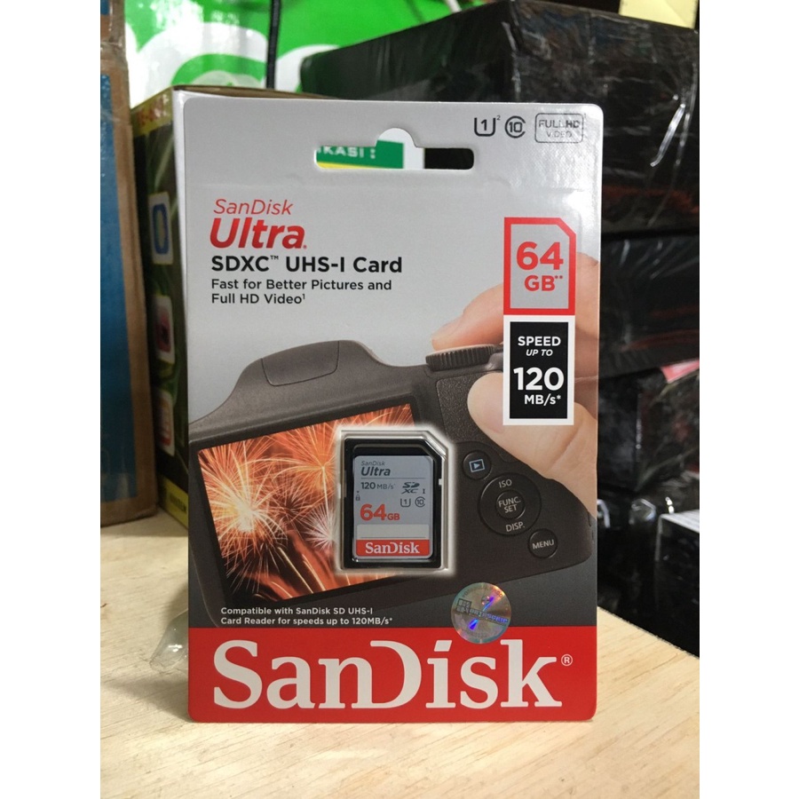 SD CARD SANDISK 64 GB 120MB/S