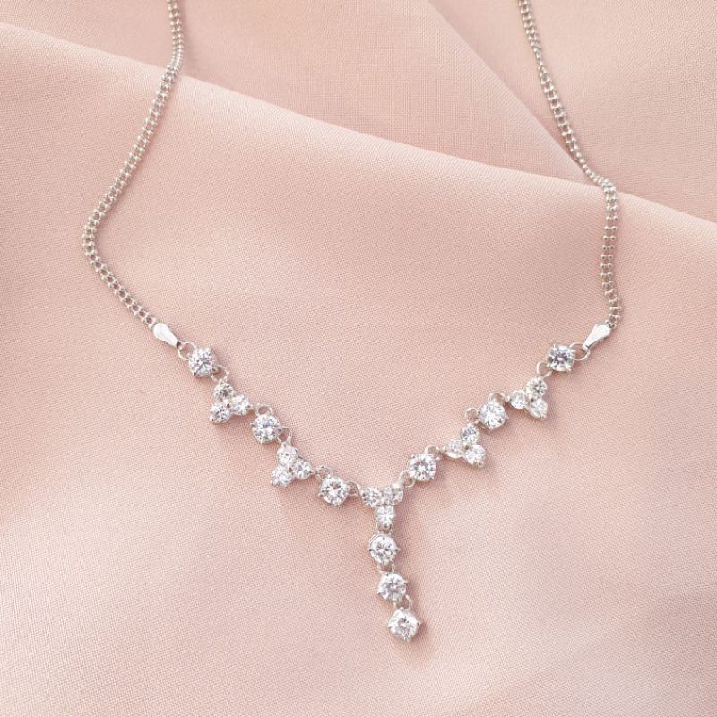 Kalung dewasa emas putih model koye permata emas asli kadar 420 9K