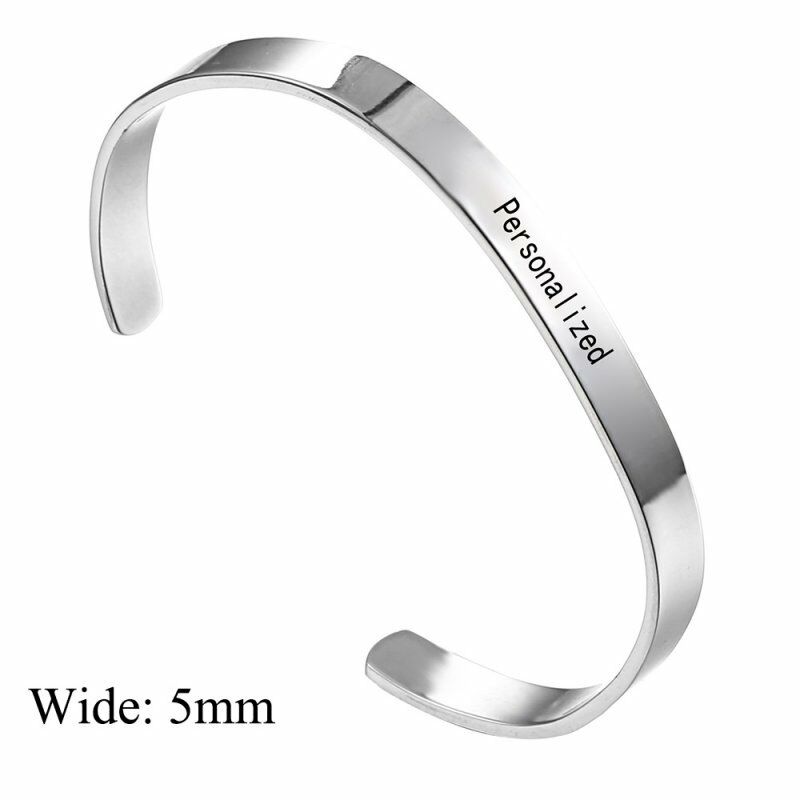 Gelang Bangle Cuff Diy Bahan Stainless Steel Warna Silver
