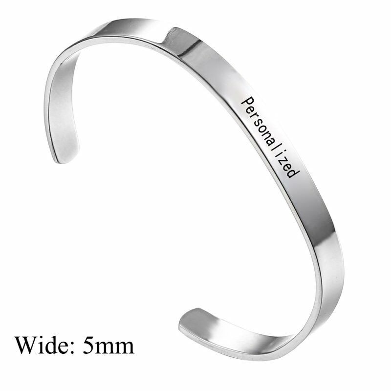 Gelang Bangle Cuff Diy Bahan Stainless Steel Warna Silver