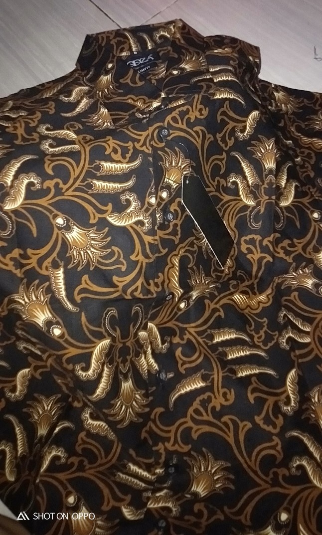 Odza Kemeja Baju Batik Slim Fit Modern Pria Lengan Pendek Seragam Cowok Batik Cendekian