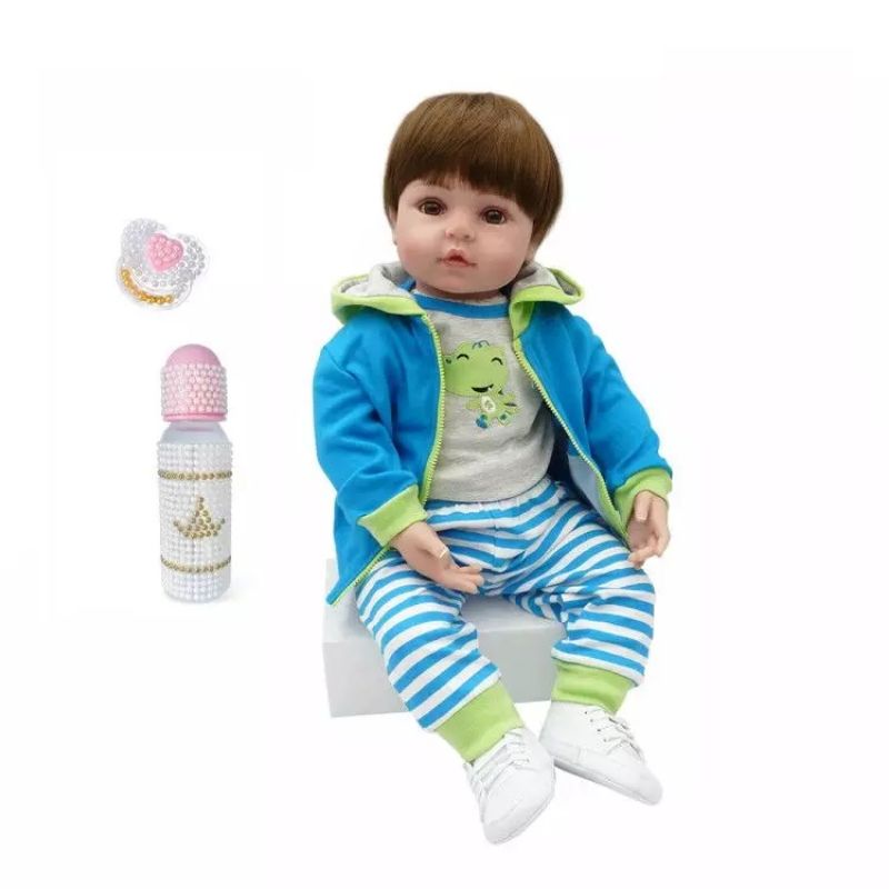 Full Silikon Boneka Reborn Premium cowok cewek 49 cm