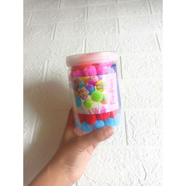 pompom 2,5cm 1,5cm mainan sortir warna bola bulu menghitung/ sorting color