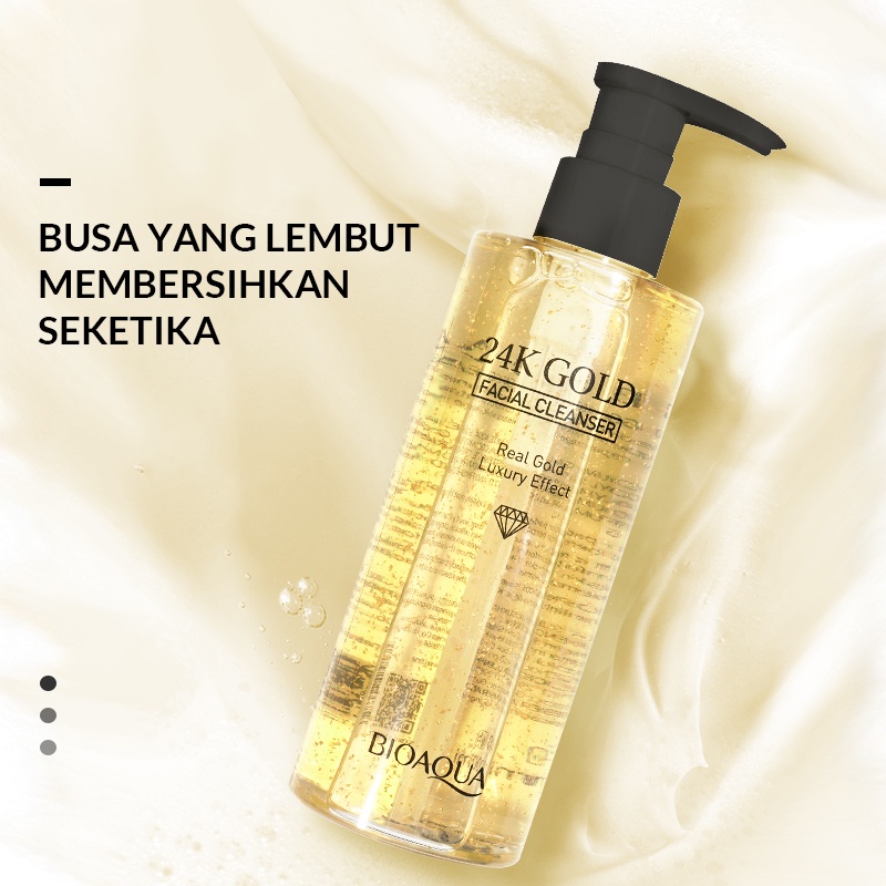 BPOM BIOAQUA 24K Facial Cleanser Glowing Facial Face Wash Sabun Cuci Muka Wanita 200ml