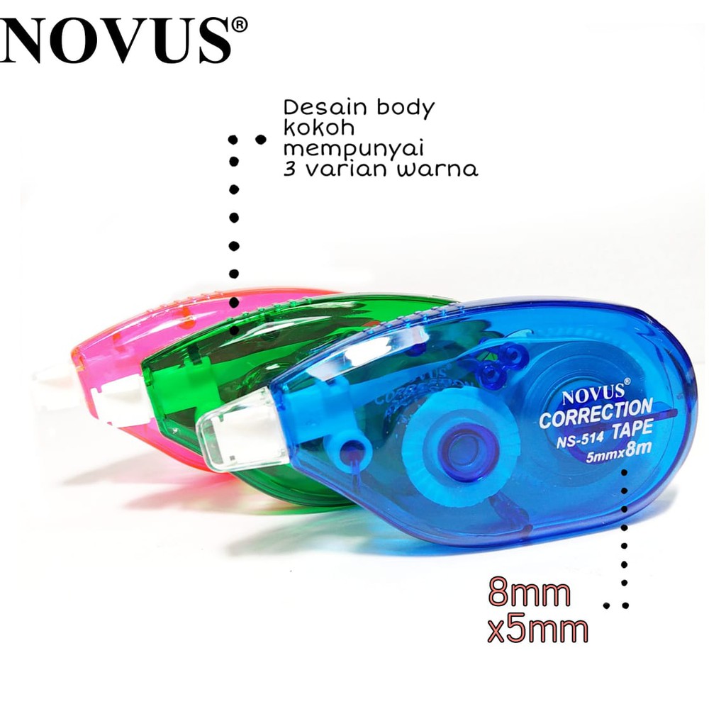 

Novus Correction Tape NS-514 (8 mm) / Tip-Ex Kertas