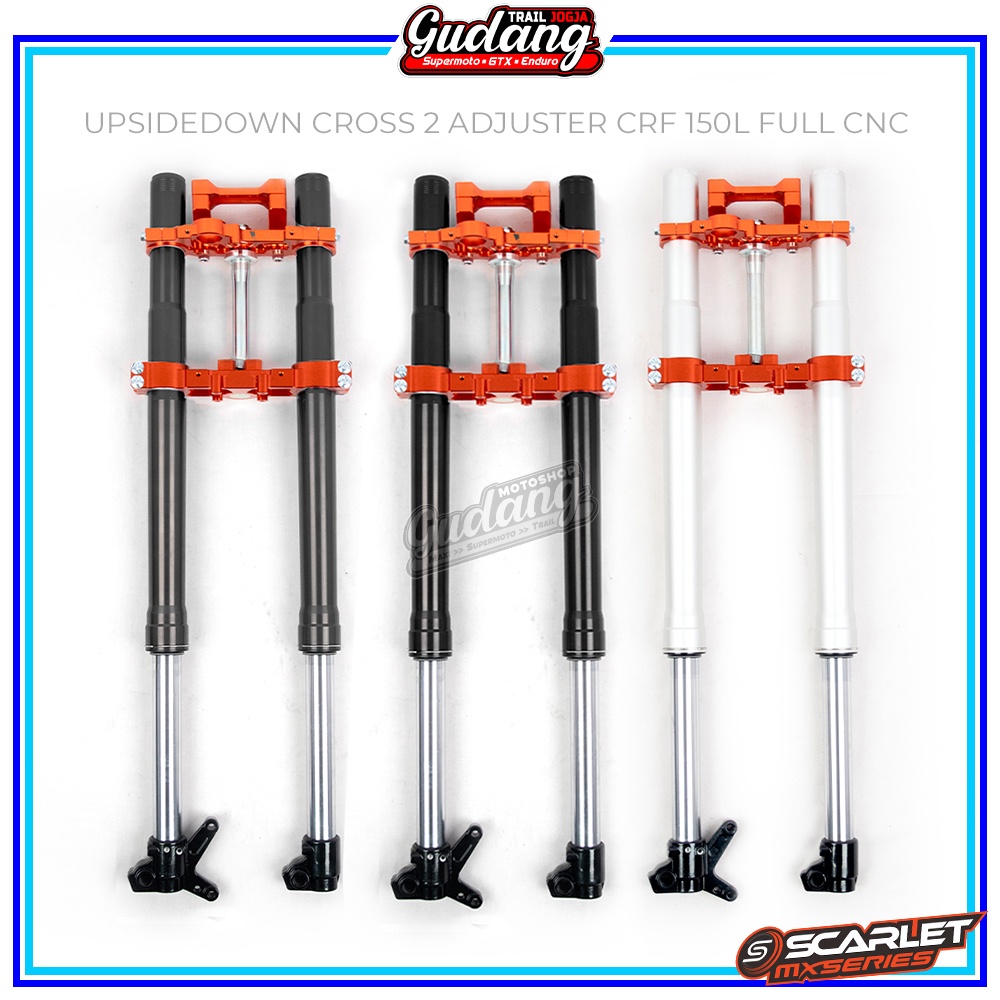 Shock Depan Upsidedown USD Double Adjuster KLX CRF 150L Full Cnc Plus Stang SCARLET MX Series