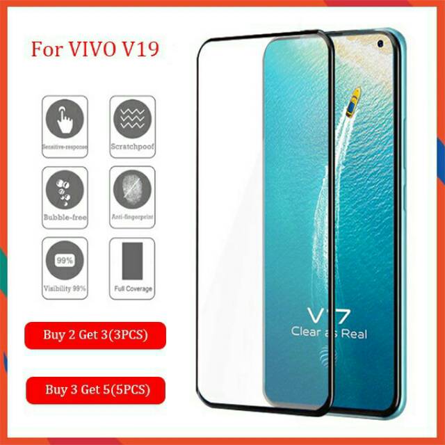 TEMPERED GLASS FULL COVER 9D FULL GLUE VIVO V19 Z1 PRO