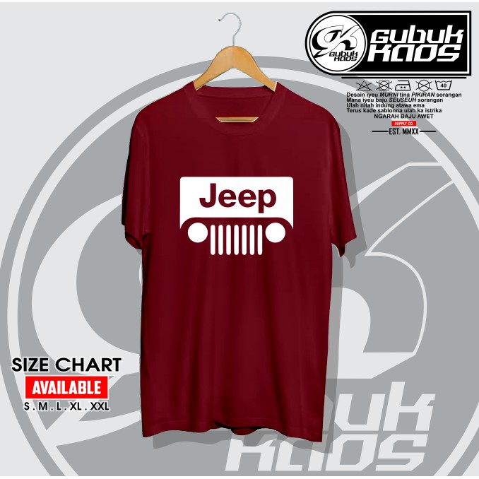 BAJU KAOS LOGO JEEP LOGO MERK TERKENAL MURAH - GUBUK.KAOS