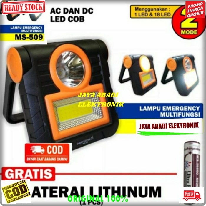 G523 ORI LAMPU EMERGENCY LED CHARGER CAS CASAN DARURAT BATERAI 18650 AC DC MAGIC LAMP BOHLAM SINAR T