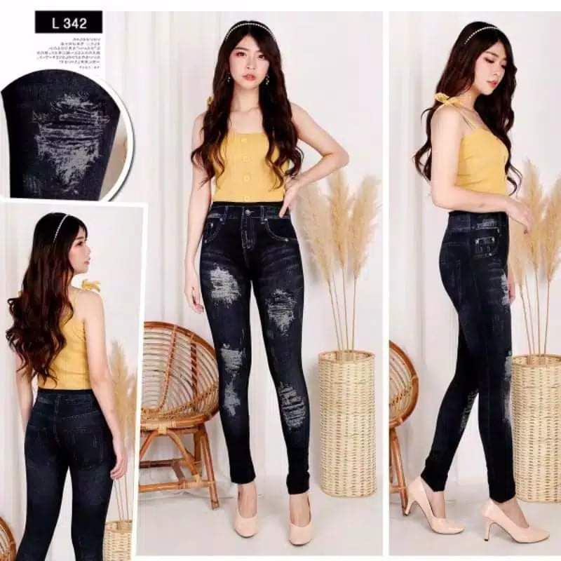 Legging Sobek Ripped Import