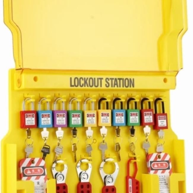 Jual Lockout Tagout Station With LOTO Devices. Lock Out Tag Out Kit