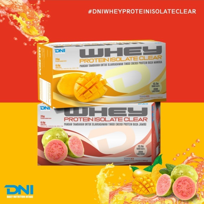 DNI Whey Protein Clear 1 Sachet Sample Lactose Free Susu Gym ISO Saset - Jambu