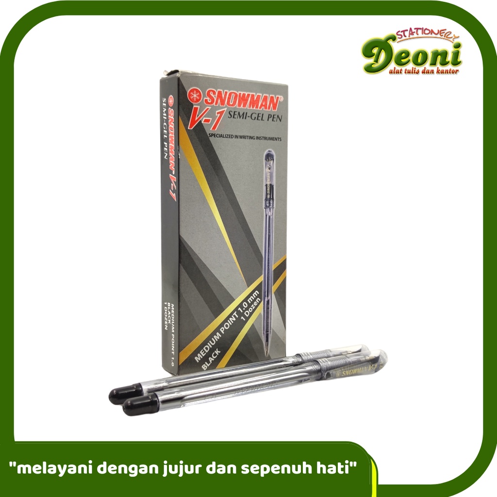 

SNOWMAN V1 Semi Gel Pen Pulpen Pena 1mm Hitam
