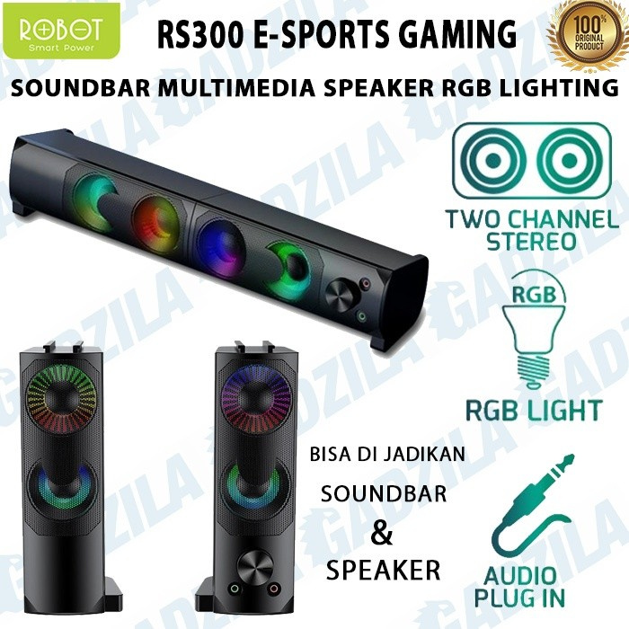 mbv7t0 Robot Rs300 Gaming Speaker Pc Soundbar Audio Komputer Laptop 3.5Mm Fvt4Thf
