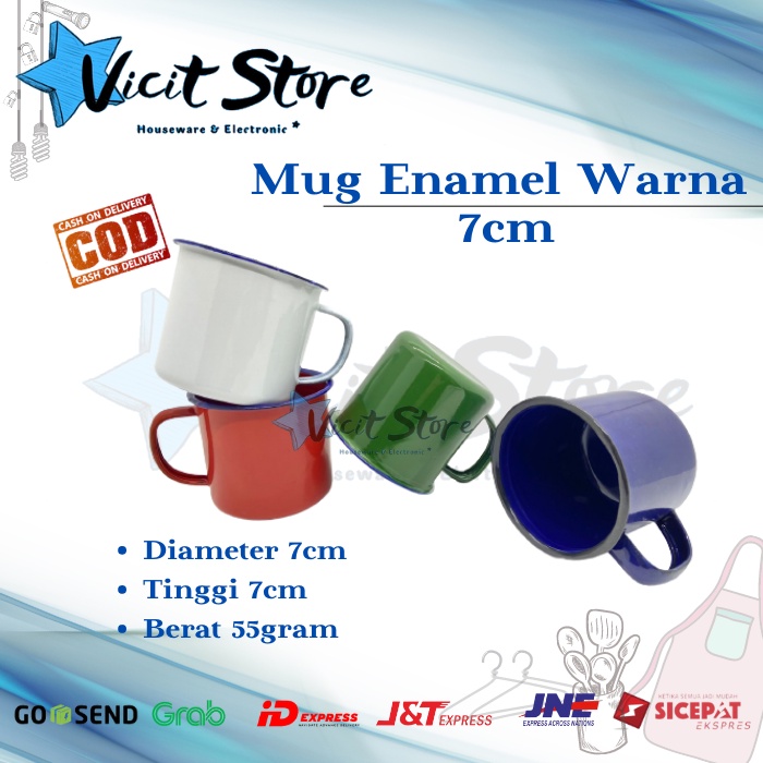 Mug Enamel 7cm / Cangkir Enamel 7cm / Gelas Jadul 7cm Warna KODE C-384C