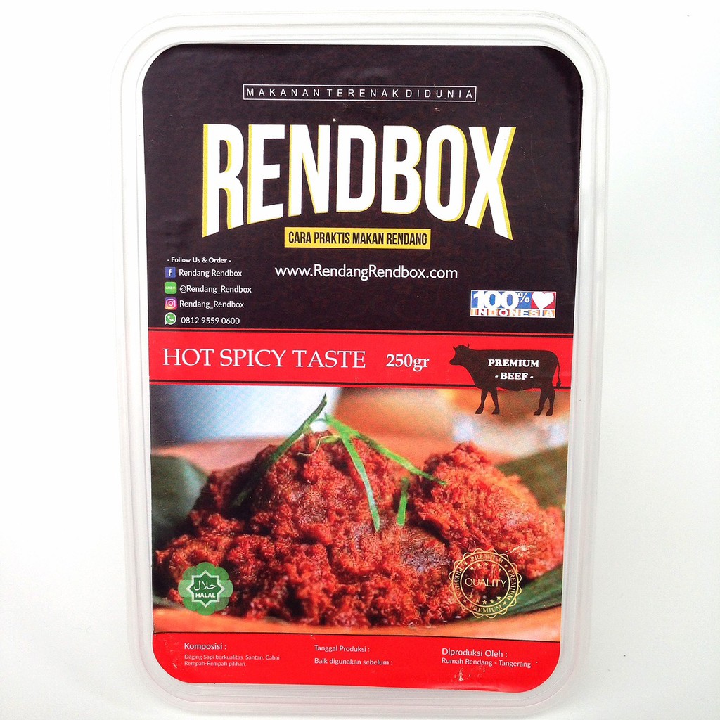 

Rendang Rendbox : HOT SPICY TASTE 250 gr "PREMIUM BEEF