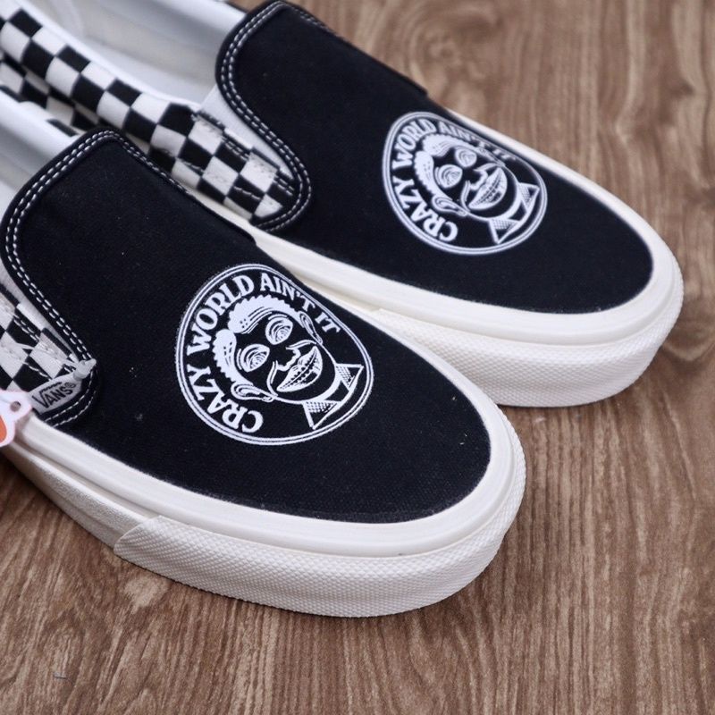 Sepatu Vans Slip On Crazy World Terlaris / Sepatu Vans Slip On Crazy Word Black Termurah / Vans Slip On Premium / Vans Slip On Best Seller /Vans Crazy World Import