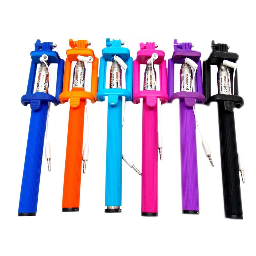 Tongsis Kabel Monopod Selfie Stick Lipat Portable Tongkat Plus Holder U