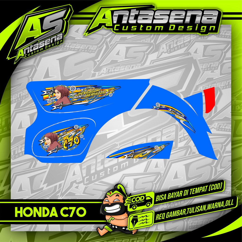 Striping C70 Racing Herex Stiker Motor Variasi Honda C70/Ulung/Olong Sticker Decal Custom 19
