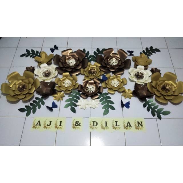 [Paket Premium C] Dekorasi bunga kertas backdrop lamaran paperflower