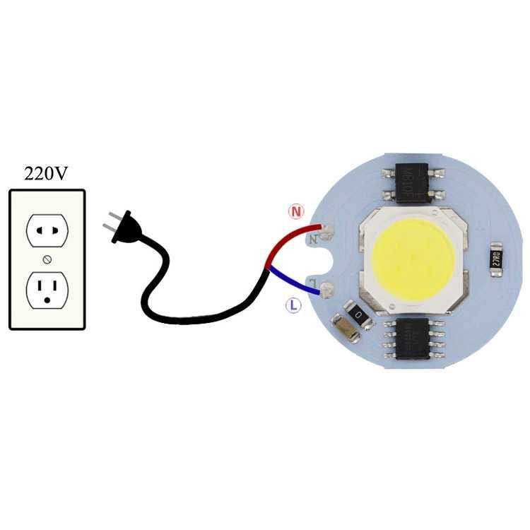 Chip Lampu SMD COB LED Epistar 220V 7W 6000~6500K - White