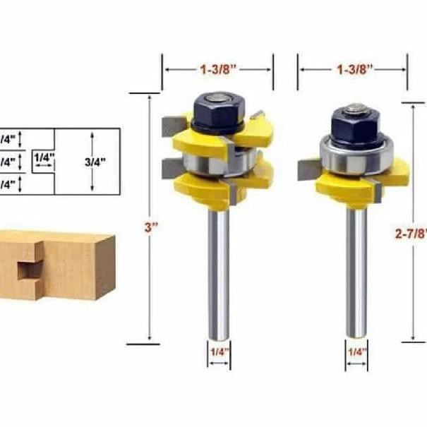 ✷ Mata profil Tongue & Groove Panel Pintu jendela / router bit set ✴