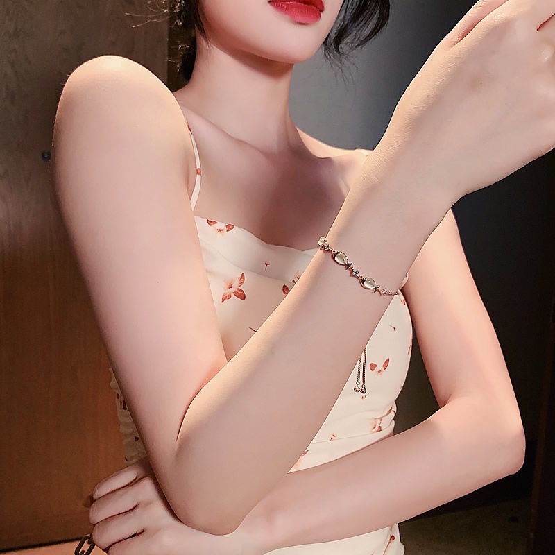 Gelang Opal Dapat Disesuaikan Gaya Korea Untuk Wanita
