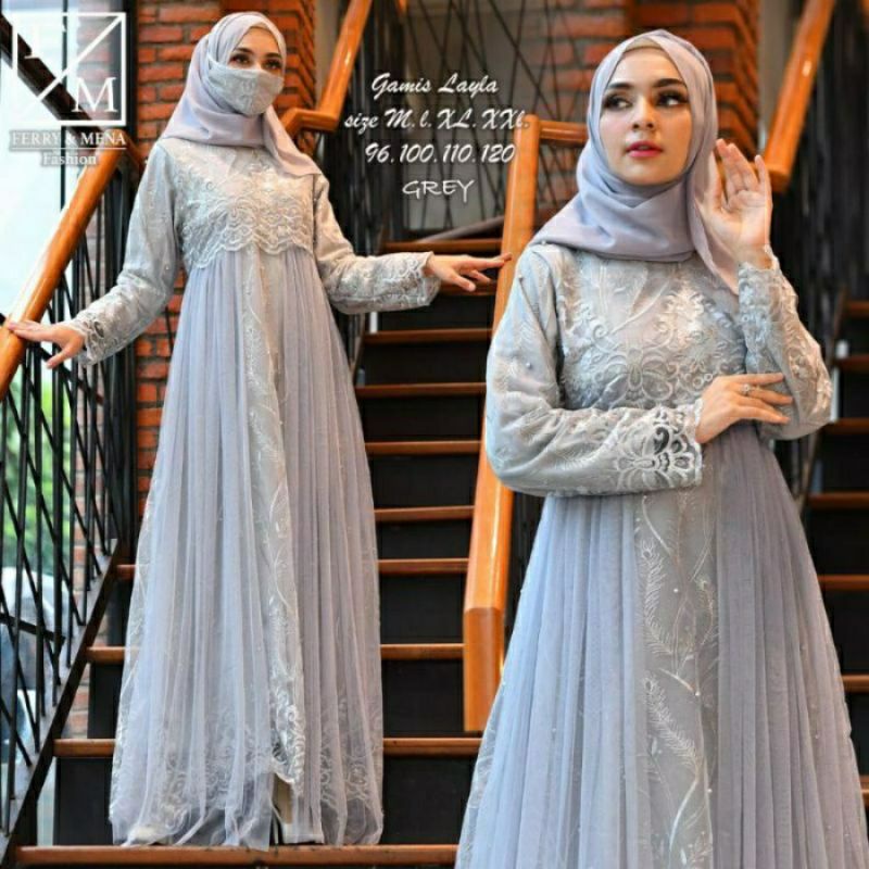 GAMIS LAYLA TULLE BRUKAT ORI FM / Free masker