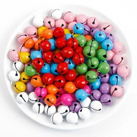 Bell Lonceng Kelintingan Bulat Doff Warna-Warni Uk 12-14mm Harga/1Pc