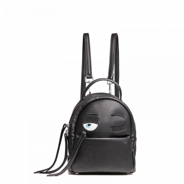 Tas chiara ferragni flirting mini backpack eco leather black (size bebeboo )