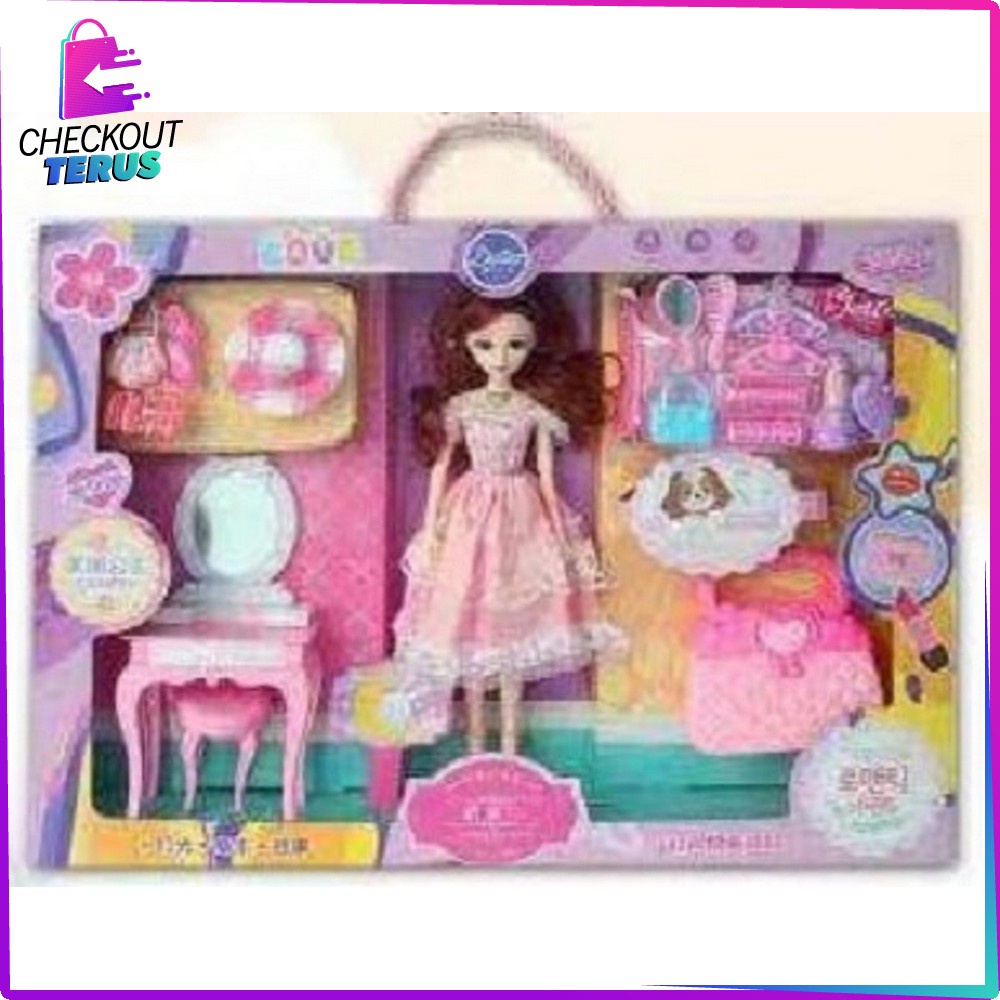 CT M164 Mainan Boneka Princess Set Meja Kaca Rias Anak Putri Anak Boneka Anak Perempuan Mainan Makeup