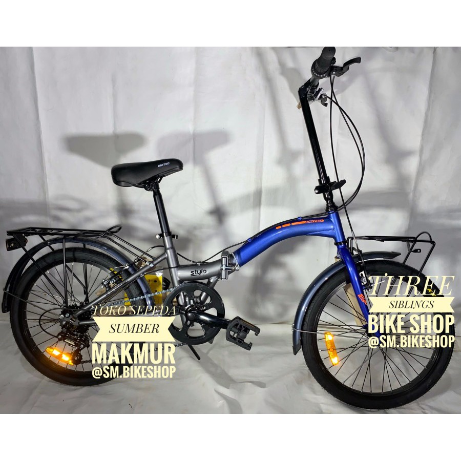 SEPEDA LIPAT UNITED STYLO 20 INCH 5 SPEED WARNA BIRU
