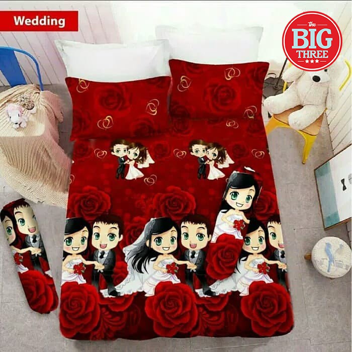 Sprei VITO 180x200 / 160x200 motif  Chibi BTS Golden Triangles Kimberly Modelista Panda Popy Flower Royal Ruby Spiderman Unicorn Vinoti Wedding Windmill- King 180 Queen 160 SP VITO